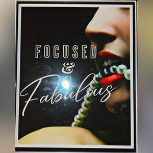 Framed , Focused and fabulous Pearls & Red Lips  Art Print